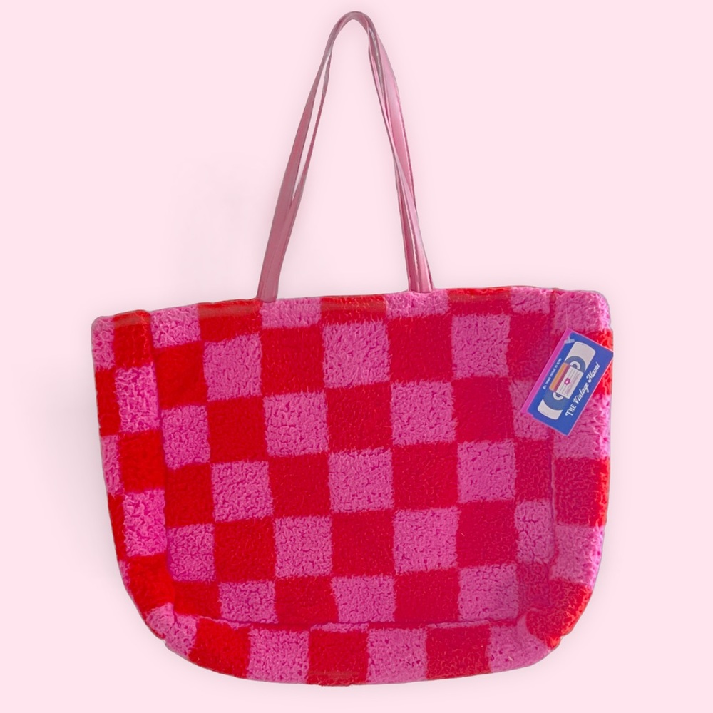 Pink and Red Checkered Purse